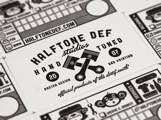 Business card design idea #130: Halftone Def Business Cards - FPO: For Print Only #white #business #letterpress #black #mono #and...