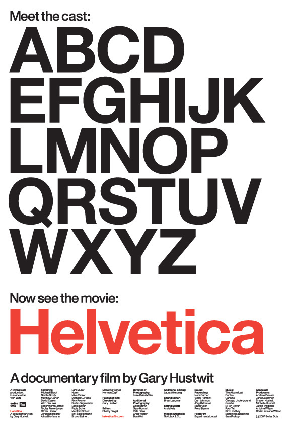 Helvetica Movie Poster via www.hustwit.com