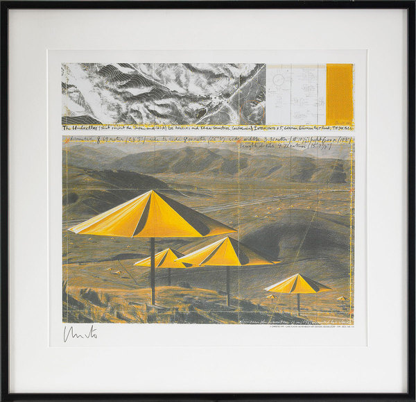 Framed sketch for the America side of The Umbrellas #umbrellas #mod #color #craig