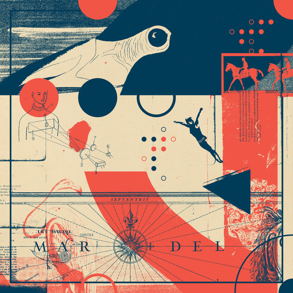 Fragments Tile 7/12 Art Print #mountain #horse #print #dive #geometric #bird #grid #art #tile #flowers