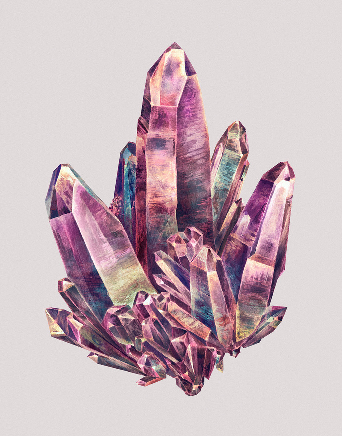 Mineral Admiration: Watercolor Paintings of Crystals by Karina Eibatova #painting #illustration #crystals