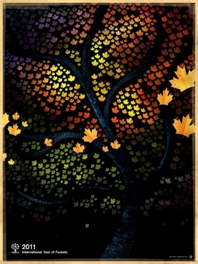 2011: International Year of Forests - Signalnoise.com #canada #white #james #poster #spectrum #leaves