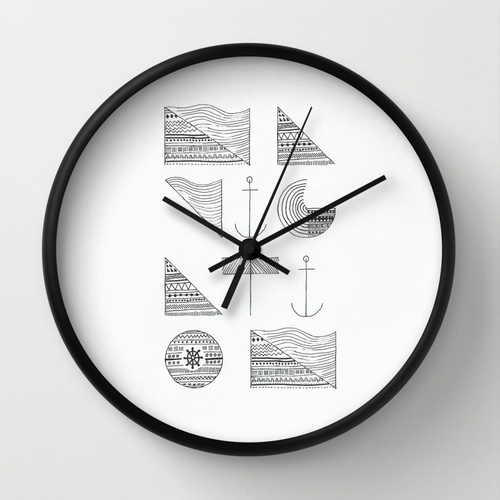 Navigation Wall Clock #pattern #design #wall #clock #navigation #typography