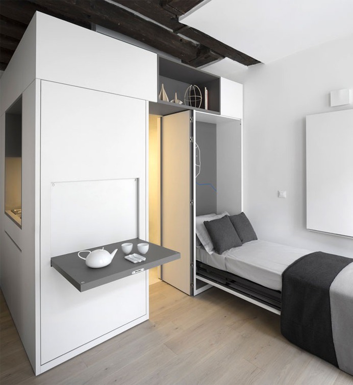 Multifunctional Space in 16 square meters in Paris - InteriorZine