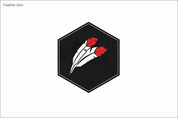 Logos #icon #design #black #fether #veronicavelasquez #logo #hexagon