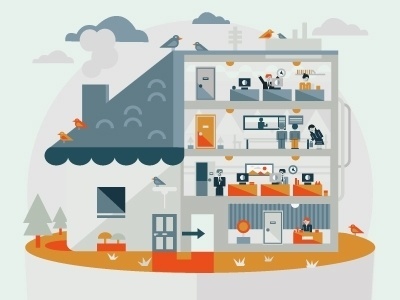 Dribbble - Home by Petros Afshar #illustration #vector #characters #house