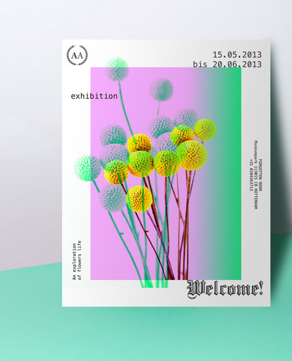 AA exhibition on Behance #flower #poster