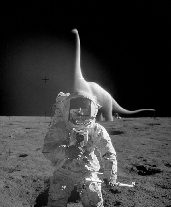 Surreal Digital Illustrations by Tebe Interesno #photo #astronaut #fi #sci #manipulation #dinosaur #surreal