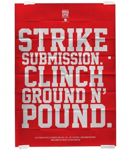 MMA GYM SÃO PAULO on the Behance Network #red #smma #empk #cartaz #gym #boxe #afiche #poster #typography