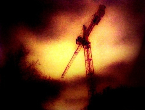 Personal Work #ghost #crane #red #yellow #photography #dark