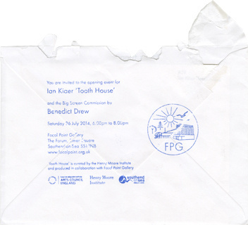 Ian Kiaer - Tooth House, Focal Point Gallery 2014 Image #layout #envelope #stationery