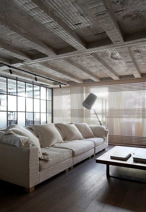 Kevin H. Chung #interior #sofa #concrete #bunker #living #home #wood #architecture #room