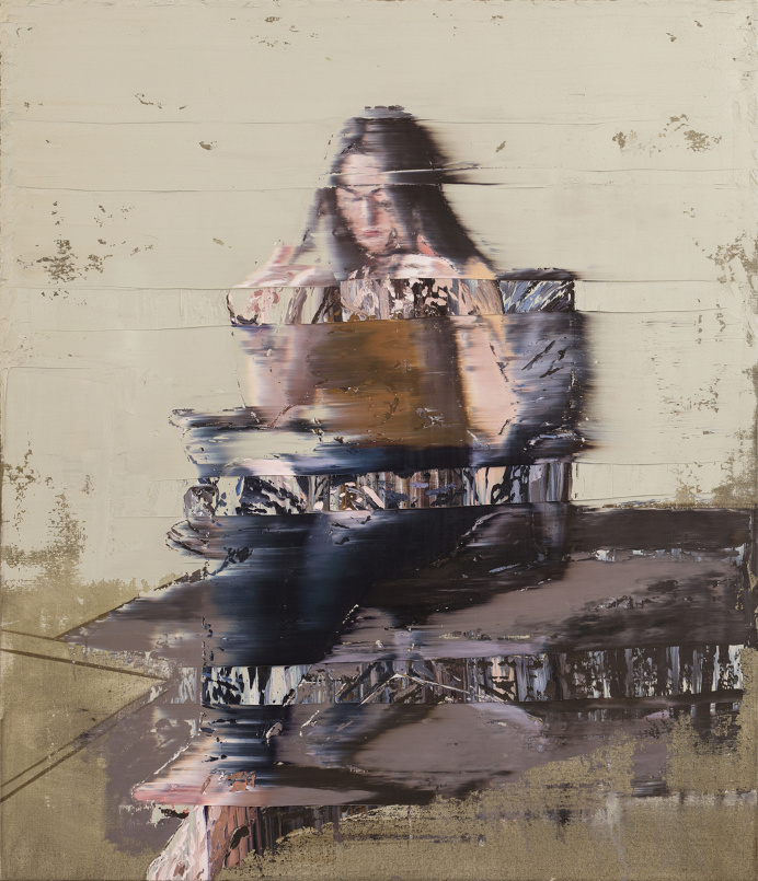 Andy Denzler Girl Plays With Her Hair, 2016 Oil on canvas
