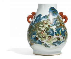 Large hu Vase of the hundred deer #porcelain