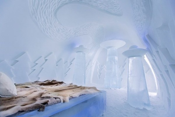 Ice hotel bedroom #hotel #ice #art
