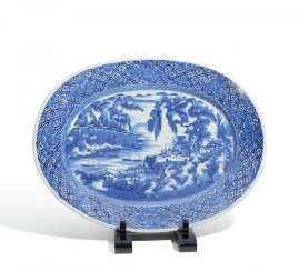 Large oval plate with a Chinese mountain landscape #porcelain