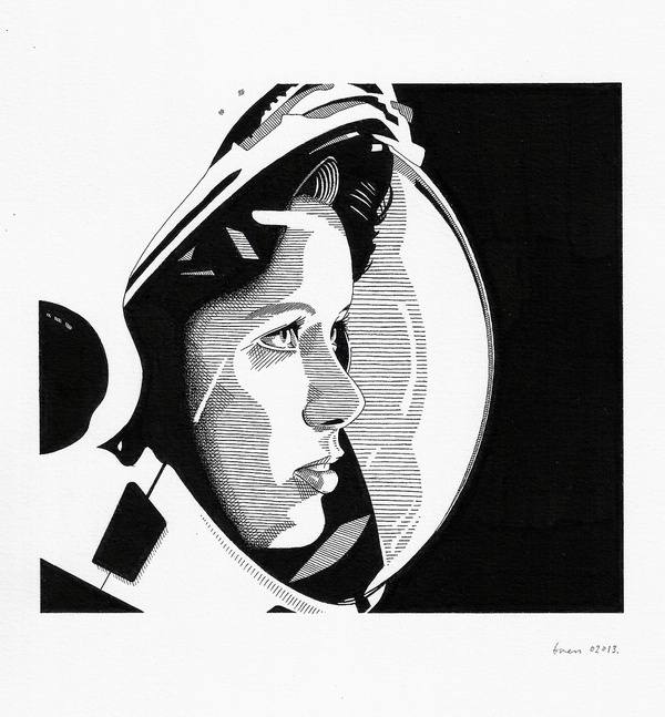 Image of 'Anna Lee Fisher' Giclee Print #ink #on #illustration #art #paper