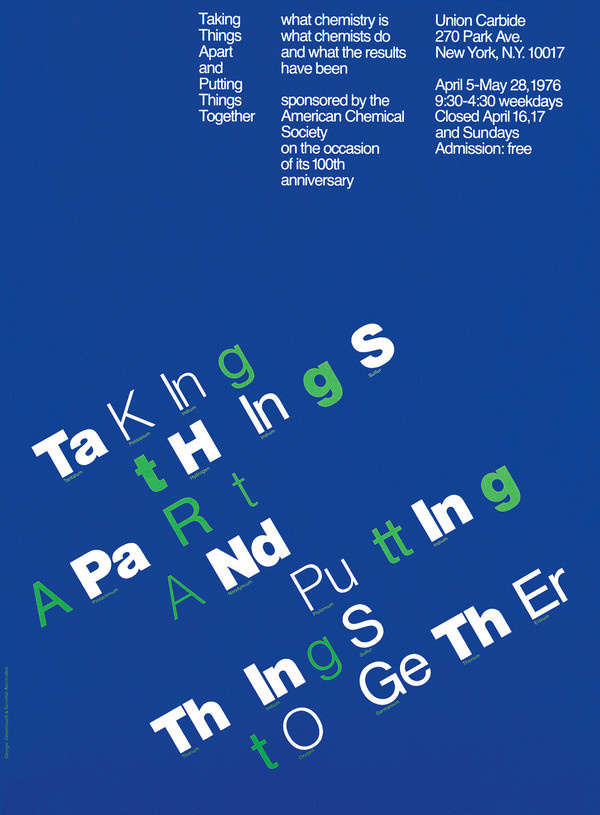 Taking Things Apart... Chermayeff & Geismar Associates, New York, New York, 1982 #usa #vintage #poster #typography