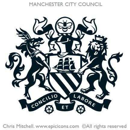 Corporate Identity Icons :: Epic Icons :: Chris Mitchell #ornate #manchester #black #crest #logo