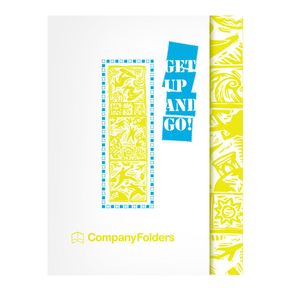 Get Up And Go! Travel Agent Folder Template #white #design #travel #template #blue #folder #green