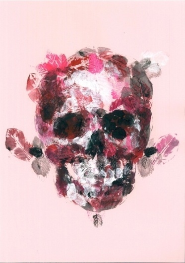 I don't care how you give it to me as long as you do it in a beautiful way him her #skull #painting #leaves