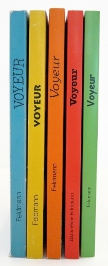 Feldmann%2C+voyeur+set+spines.jpg 650×1600 pixels #colourful #series #publication