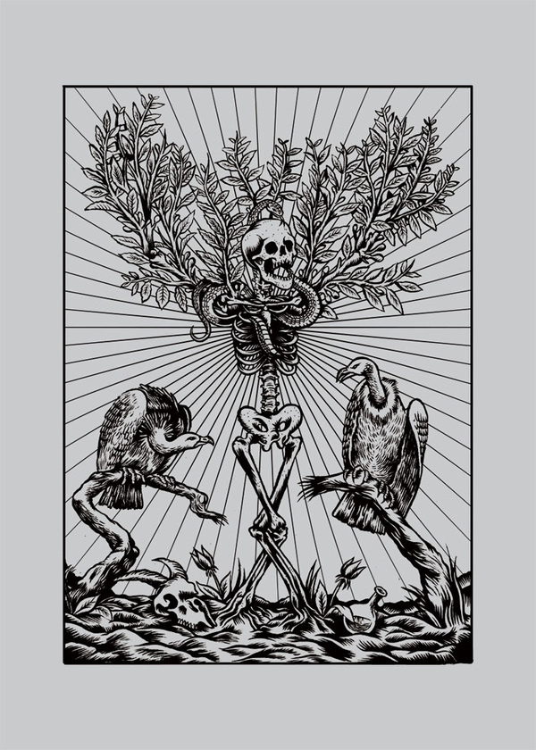 Luca Zamoc / Portfolio #skeleton #tree #illustration #death #volture