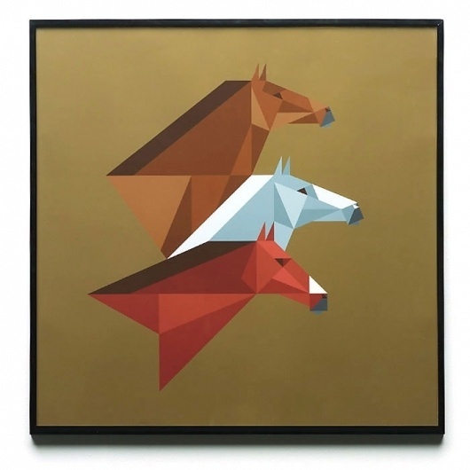 Rob Bailey #horses #rob #bailey #geometric #brown #giclee