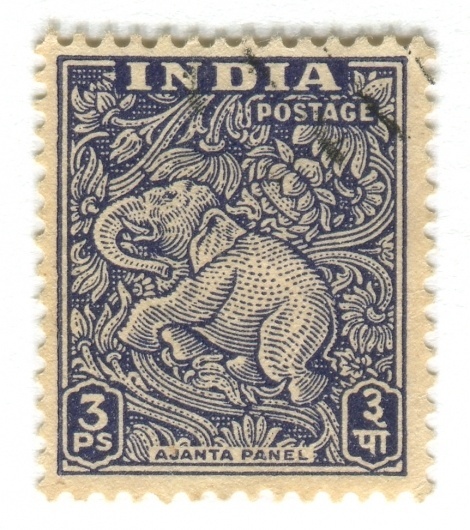 All sizes | India Postage Stamp: Ajanta Caves elephant | Flickr - Photo Sharing! #stamp #india #elephant #vintage #type #typography