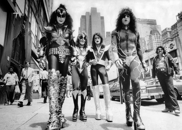 KISS Walking on the Street of New York City, June 24th, 1976. #kiss