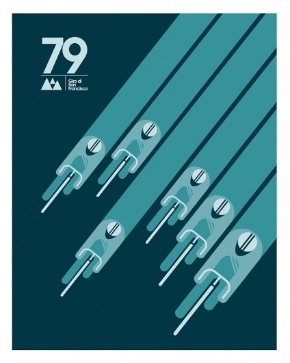 Caleb Kozlowski cycling posters | Veerle's blog 3.0 #caleb #kozlowski #geometric #illustration #posters #vintage #cycling