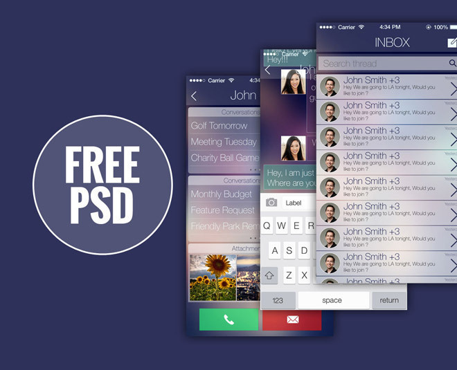Chat App UI PSD