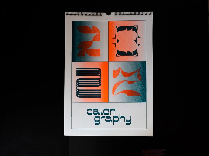 2022 risograph typo calendar
