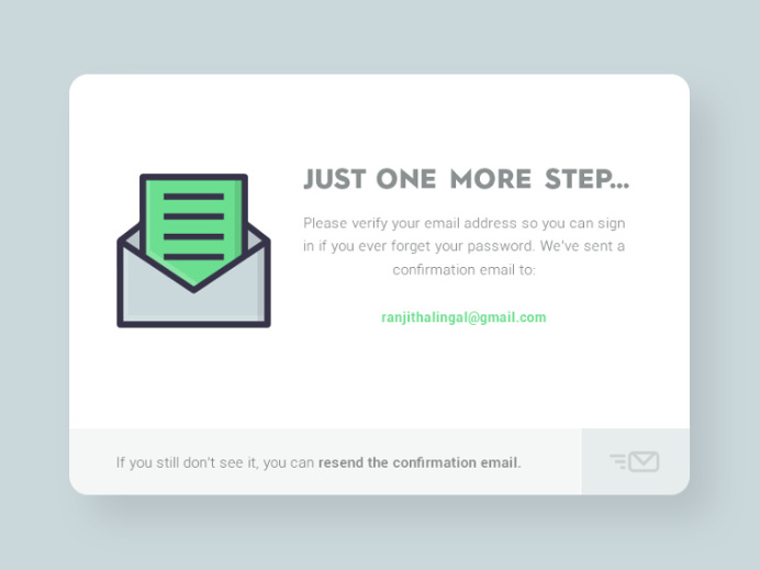 Account Confirmation UI PSD