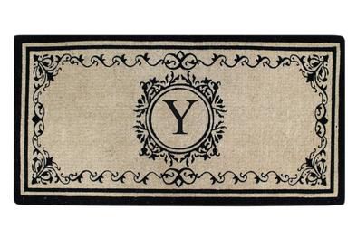Create your own style with this decorative Border Coco Fiber Door Mat. Durable and beautiful, this mat keeps shoes clean to protect your floors from mud, dirt and grime. It is flexible, robust and durable. This mat provides exceptional brushing action on footwear with excellent water absorption. Specification - Monogrammed Double Doormat with (Y-Letter). Product Dimensions - *36" x 72" x 1.5"