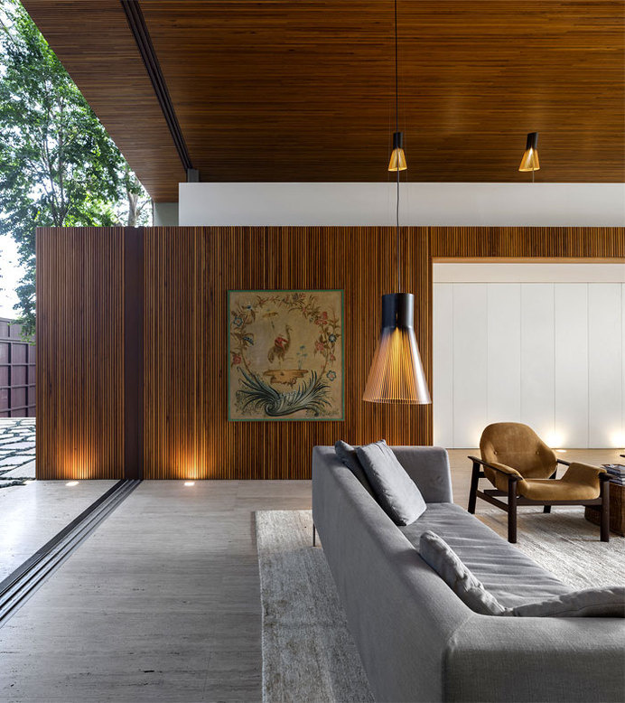 Contemporary and Fresh Tetris House by Studio mk27 elegant continuity materials living room #interior #house #design #decor #home