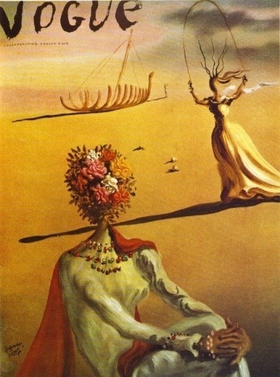 Open Creative - Salvador Dalí, Vogue December 1938 and April 1944. #fashion #cover #vogue #art