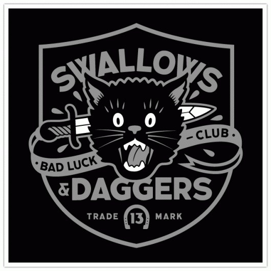Clark Orr Design Company - Custom Illustration & Design - Swallows N Daggers, Bad Luck Club #orr #logo #clark