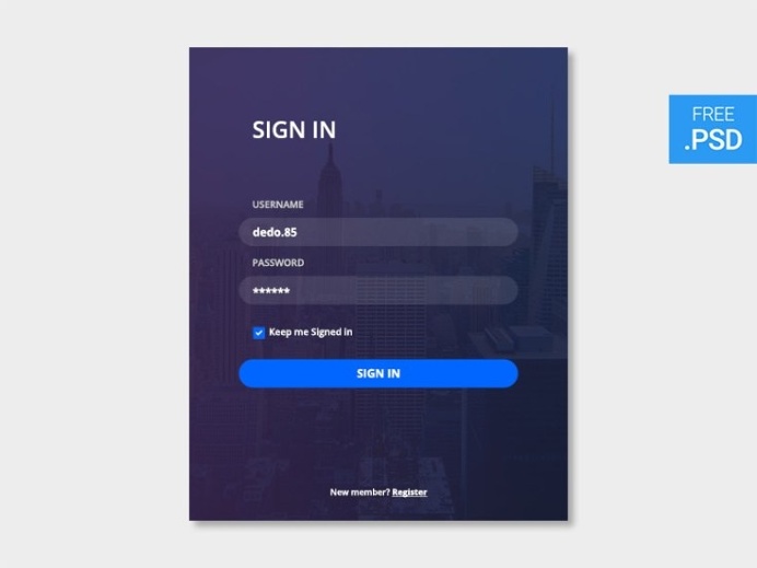 Clean Sign In Form UI PSD