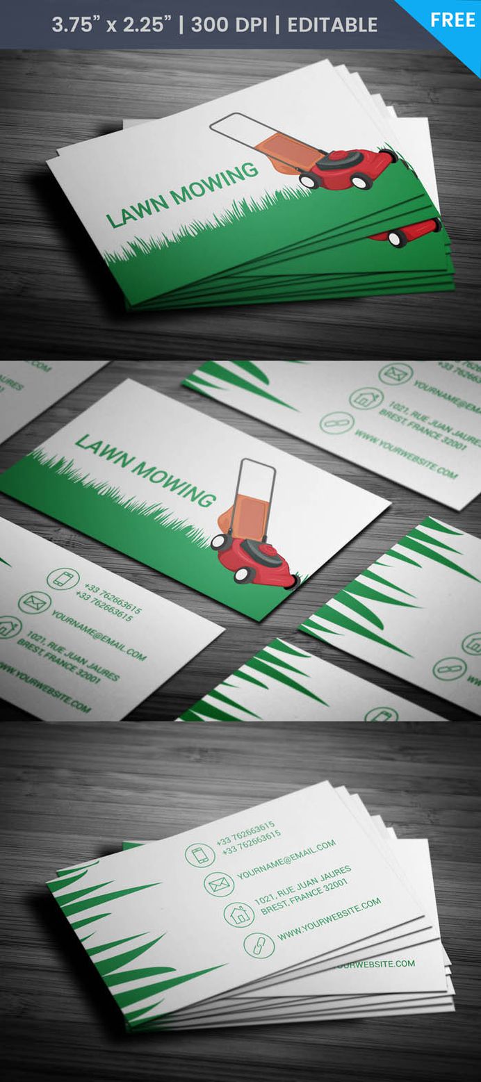 Free Lawn Care Business Card Template