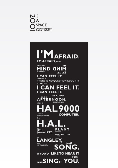 2001: A Space Odyssey Poster #hal #space #2001 #odyssey #typography
