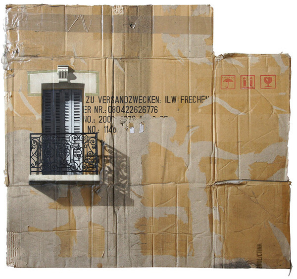 Urban Cityscapes Spray Painted on Cardboard Panels by EVOL #homes