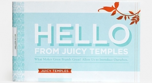 Hello from Juicy Temples #print #retro #vintage #brochure #typography