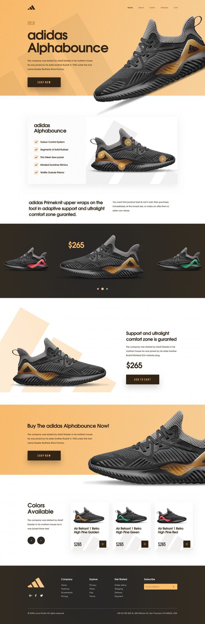 Adidas Alphabounce – Sneakers Landing page