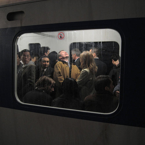 Leo Berne -Â Rick Owens; http://off-the-wall-b.tumblr.com/ #train #tube #metro