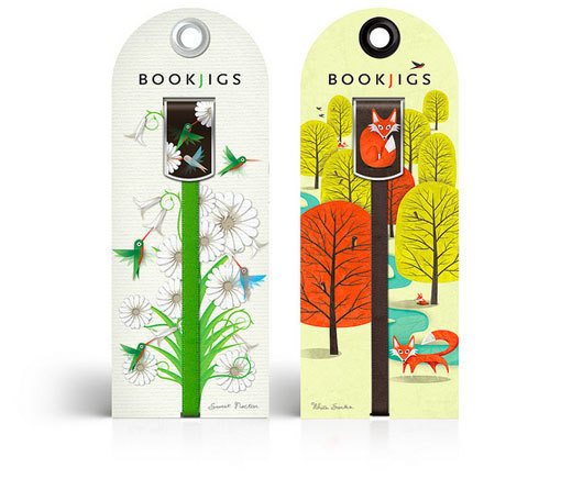 Bookjigs #vine #hummingbird #fox #illustration #bookmarks #trees
