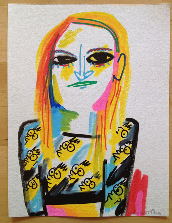 Girl wearing a knitted Jeremy Scott Bart Simpson top. #illustration #tumblr #girls