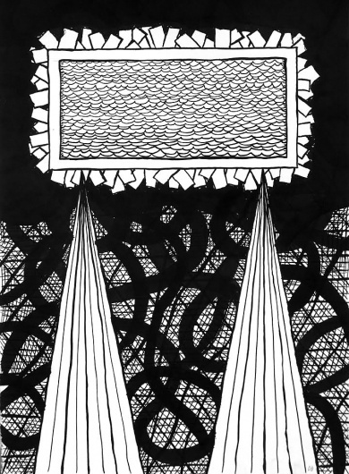Dan Bina, Whiskey Diver #whiskey #ink #water #diver #bina #dan #paper #art #drawing