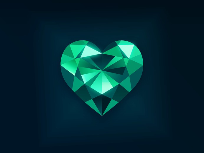 Emerald Heart - May Birthstone by Emily Walker on Dribbble