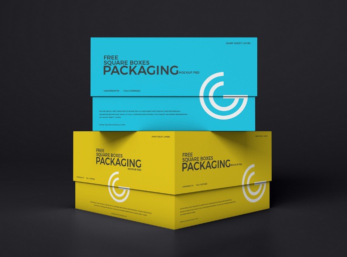 Square Packaging Mockup PSD